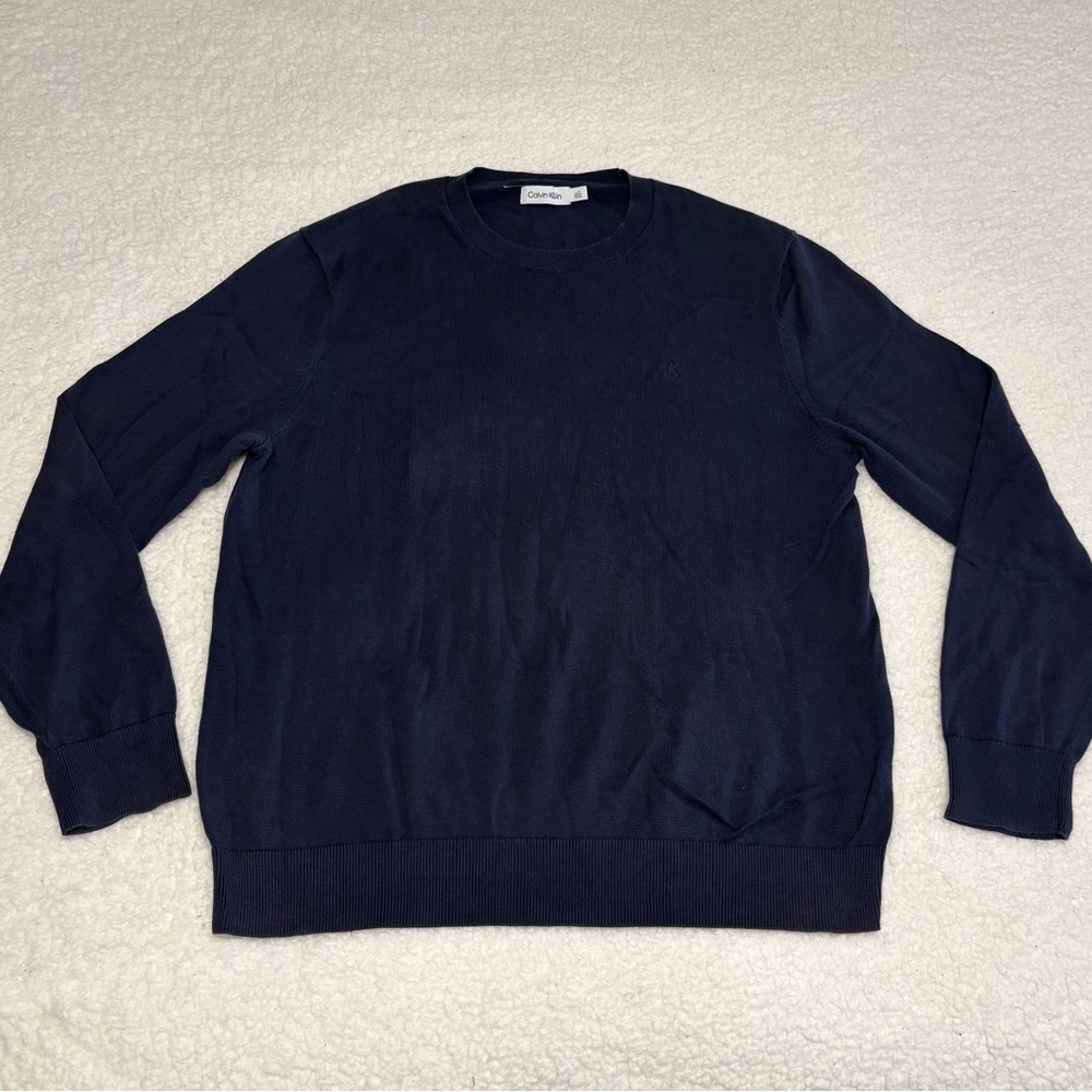 Calvin Klein Men Blue Knit Crewneck Sweater
